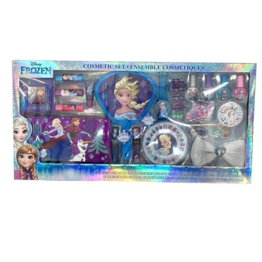Disney Frozen Deluxe Girl’s Cosmetic Beauty Nail Hair Gift Set w/ Elsa Mirror